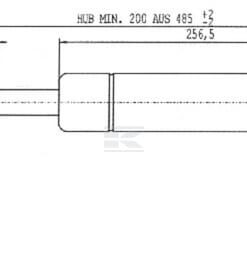 Amortiguador de gas L=485,0 mm 150N Stabilus
