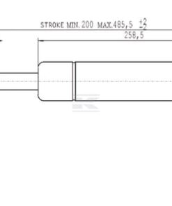 Amortiguador de gas L=485,5 mm 800N Stabilus