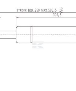 Amortiguador de gas L=585,5 mm 800N Stabilus 7 Amortiguador de gas L=585,5 mm 800N Stabilus