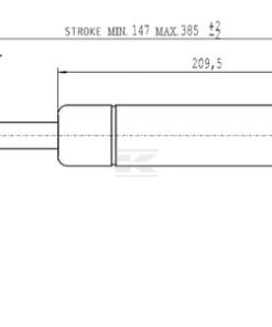 Amortiguador de gas L=385,0 mm 1150N Stabilus