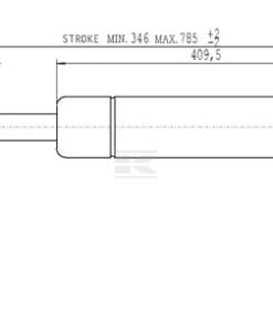 Amortiguador de gas L=785,5 mm 500N Stabilus 5 Amortiguador de gas L=785,5 mm 500N Stabilus