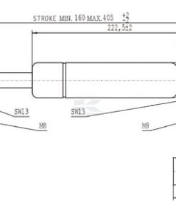 Amortiguador de gas L=405,0 mm 150N Stabilus 7 Amortiguador de gas L=405,0 mm 150N Stabilus