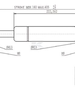 Amortiguador de gas L=405,0 mm 350N Stabilus 7 Amortiguador de gas L=405,0 mm 350N Stabilus