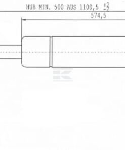 Amortiguador de gas L=1100,5 mm 1000N Stabilus 5 Amortiguador de gas L=1100,5 mm 1000N Stabilus