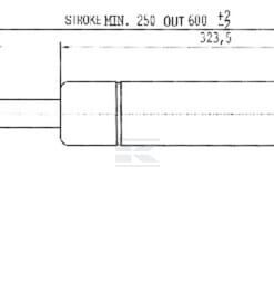 Amortiguador de gas L=600,0 mm 200N Stabilus