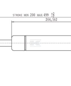 Amortiguador de gas L=499,0 mm 350N Stabilus