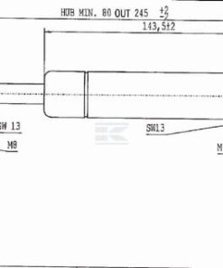 Amortiguador de gas L245,0 mm 250N Stabilus 8 Amortiguador de gas L245,0 mm 250N Stabilus