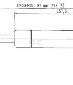 Amortiguador de gas L=275,0 mm 100N Stabilus