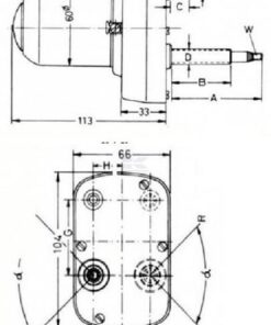 Motor de limpiaparabrisas 12 V 105°, eje L: 65 mm Ø 8 mm 5 Motor de limpiaparabrisas 12 V 105°, eje L: 65 mm Ø 8 mm