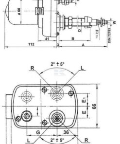 Motor de limpiaparabrisas 12 V 135°, eje L: 65 mm Ø 8 mm
