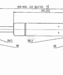 Amortiguador de gas L=325,0 mm 350N Stabilus