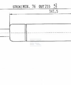 Amortiguador de gas L=255,0 mm 175N Stabilus
