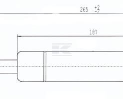 Amortiguador de gas L=265,0 mm 500N Stabilus