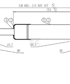 Amortiguador de gas L=585,0 mm 500N Stabilus