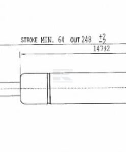 Amortiguador de gas L=248,0 mm 350N Stabilus 8 Amortiguador de gas L=248,0 mm 350N Stabilus