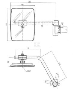 Retrovisor izquierdo, con brazo