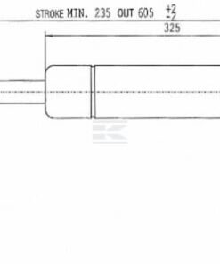 Amortiguador de gas L=605,0 mm 800N Stabilus
