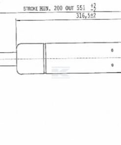 Amortiguador de gas L=551,0 mm 100N Stabilus