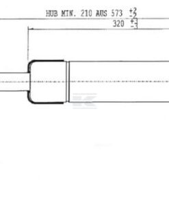 Amortiguador de gas L573,0 mm 500N Stabilus 14 Amortiguador de gas L573,0 mm 500N Stabilus