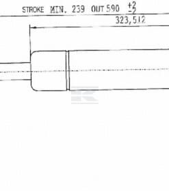 Amortiguador de gas L=590,0 mm 240N Stabilus