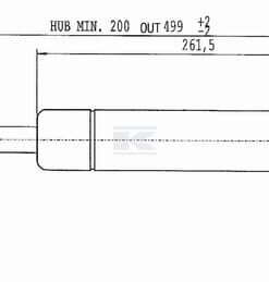 Amortiguador de gas L=499,0 mm 170N Stabilus