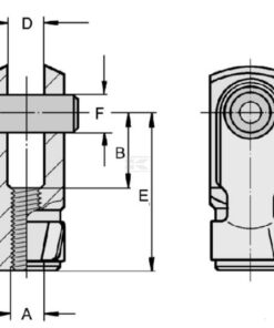 Horquilla hembra + clip G20x40 M20x1,5, zincado