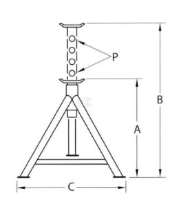 Soporte de eje 12 ton. HS + varilla