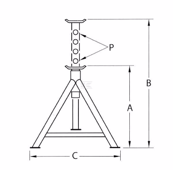 Soporte de eje 12 ton. S + varilla 2 Soporte de eje 12 ton. S + varilla