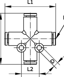 Unión de encaje en X 4 mm