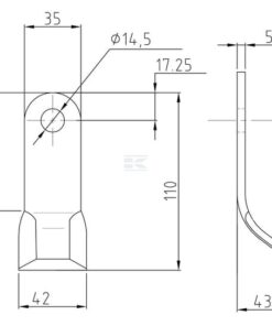 Martillo torcido 35x110mm Muratori 10 Cranked flail 35x110mm Muratori