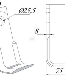 Fléau y 60x8x250 d25.5 utilisable pour Ferri