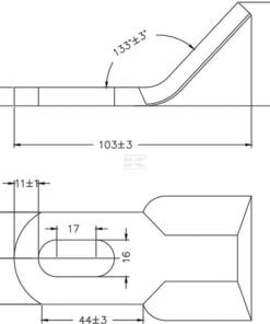 Mayal acodado 40x107mm, adecuado para Ferri