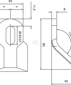 Cranked flail 40x82mm suitable for Ferri