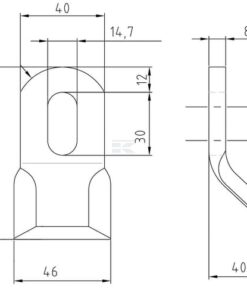 Cranked flail 40x82mm suitable for Ferri