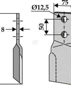 Cuchilla giratoria izquierda 75 x 195 Perfect 3 Cuchilla giratoria izquierda 75 x 195 Perfect