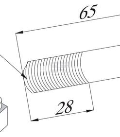 Tornillo de cabeza hexagonal con contratuerca M10x1.5x65/28 10.9