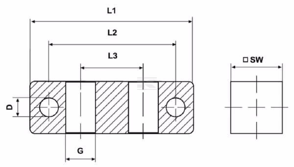 Bloque distribuidor engrase 4 Bloque distribuidor engrase
