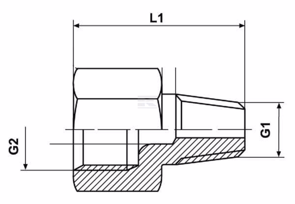 Alargador con rosca macho 1/4"- M10 2 Alargador con rosca macho 1/4"- M10