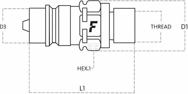 Acopla.rápido Macho13/16"ORFS 4 Acoplamiento rápido macho 1/2" - M22x1,5