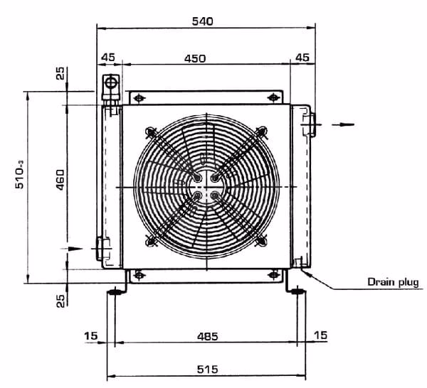 Enfriador de aceite bypass 9 Enfriador de aceite (230 V) 38-50 °C 2040K-01-2-01