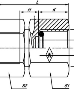 Unión simple hembra p. manómetro 6S-1/2BSP
