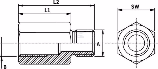 Reducción roscada BSP (cuerpo) 3/4 EX - 1 1/4 IN 3 Reducción roscada BSP (cuerpo) 3/4 EX - 1 1/4 IN