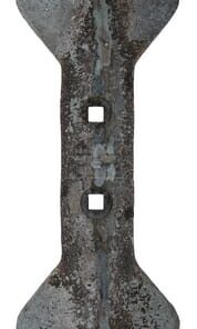 Punta de cultivador 440 x 135 x 19 mm reversible, curvada, 2 orificios
