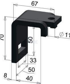 Brida de púa 32x10mm para soporte 40x40mm