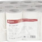 Toalla de papel, rollo blanco, 21 cm x 90 m, 1 capa, Ø exterior 130 mm, 12 rollos