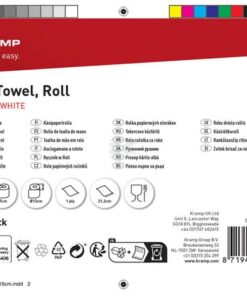 Toalla de papel, rollo blanco, 21 cm x 90 m, 1 capa, Ø exterior 130 mm, 12 rollos