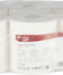 Rollo de papel, blanco, 21cm x 125m, 2 capas, Ø exterior 200mm, acolchado, 6 rollos