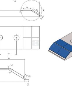 Punta cultivadora 145x75x20 mm, carburo, plana, 2 agujeros