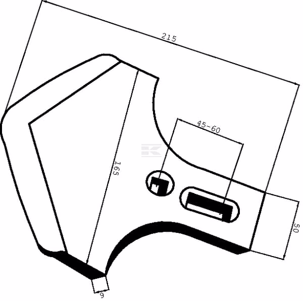 Duckfoot point 215x165x6mm 2 hole 2 Duckfoot point 215x165x6mm 2 hole