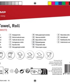 Rollo de papel, blanco, 28cm x 370m, 2 capas, Ø exterior 300mm, 2 rollos